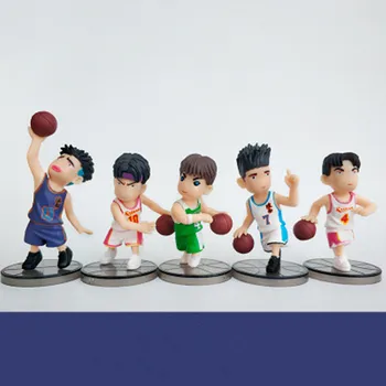 

5 Pcs/set SLAM DUNK Shohoku Basketball Player Anime Doll Hanamichi Sakuragi Rukawa Kaede Cartoon PVC Action Model Toy OPP G66