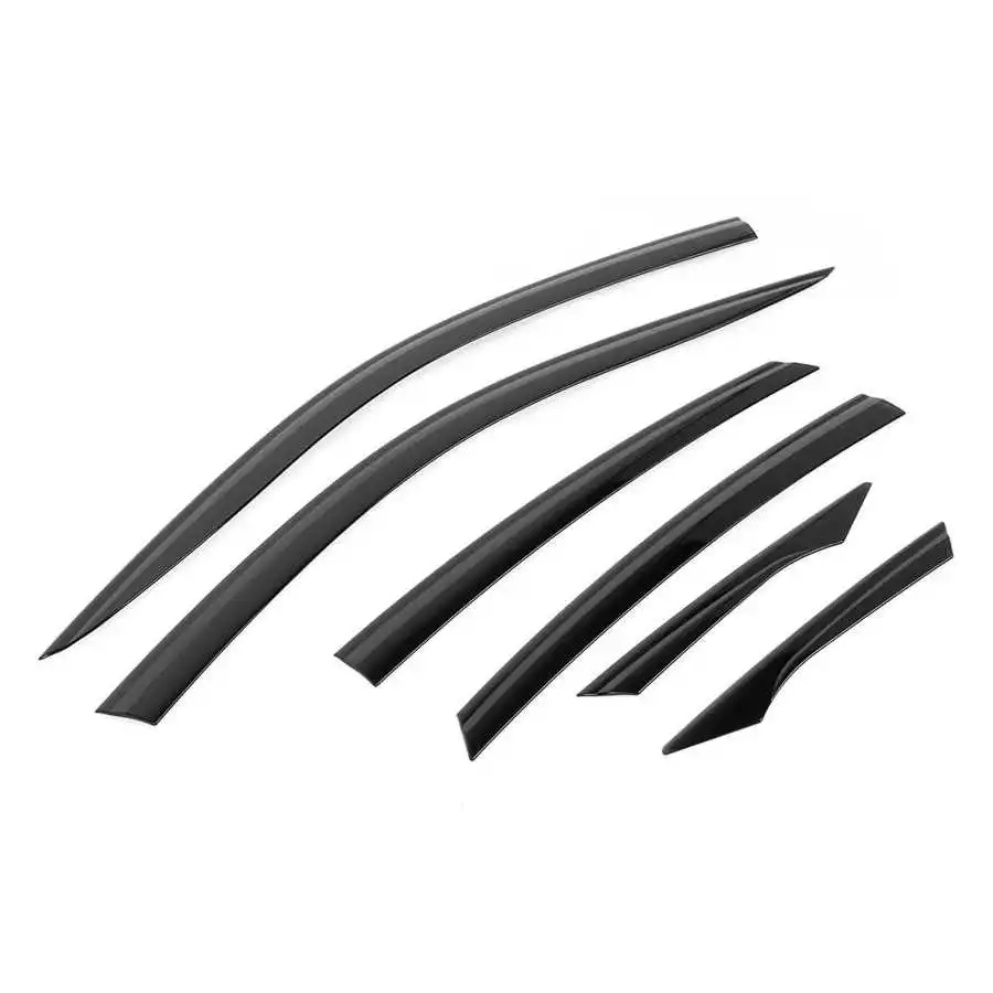 6pcs Black Window Visor Vent Sun Rain Shade Deflector Fits For Honda
