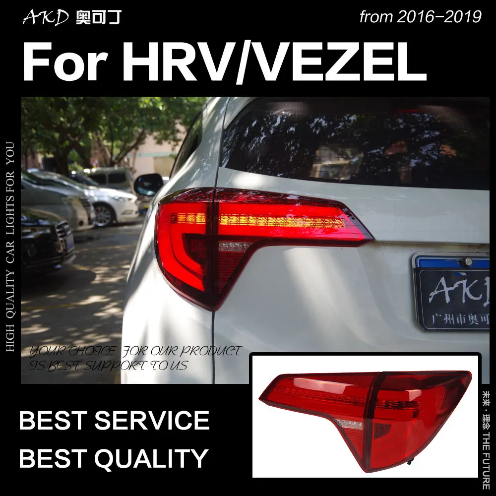 

AKD Car Styling for HRV Tail Lights HR-V Vezel LED Tail Light Lexus-Style Rear Lamp DRL Signal Brake Reverse auto Accessories