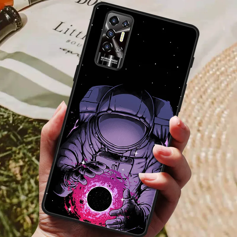 neck pouch for phone For Tecno Pova 2 Case Phone Cover Soft TPU Silicone Back Cases for Tecno Pova 2 Case Pova2 2021 Protective Funda Bumper Hoesje cellphone pouch