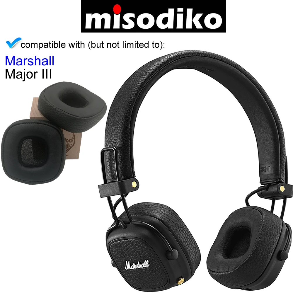 

misodiko Replacement Ear Pads Cushion Kit - for Marshall Major III 3 On-Ear, Headphones Repair Parts Earpads Cup Pillow Cover