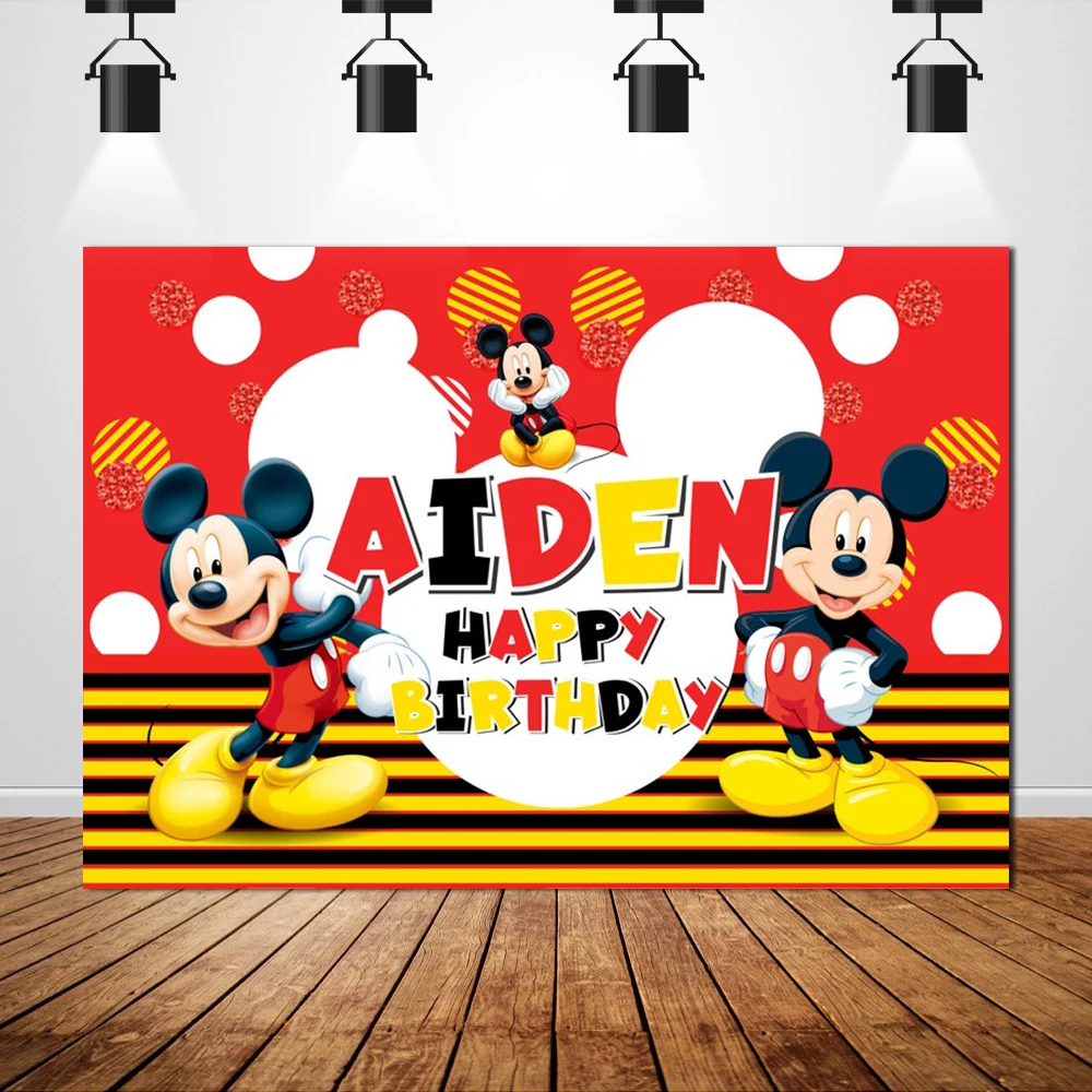 2 personalised birthday banner mickey minnie mouse children kid party poster
