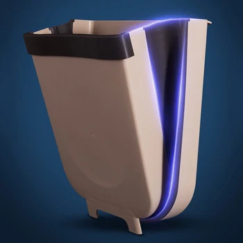 

Wall Mounted Folding Waste Bin Kitchen Trash Can for Bathroom Car KSI999