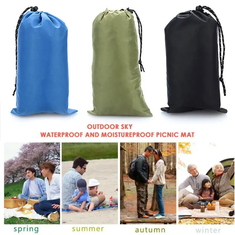 Rodless Awning Camping Tent Picnic Mat Travel Single 210 Waterproof Oxford Cloth Hiking Outdoor Sky Durable Mosquito Net