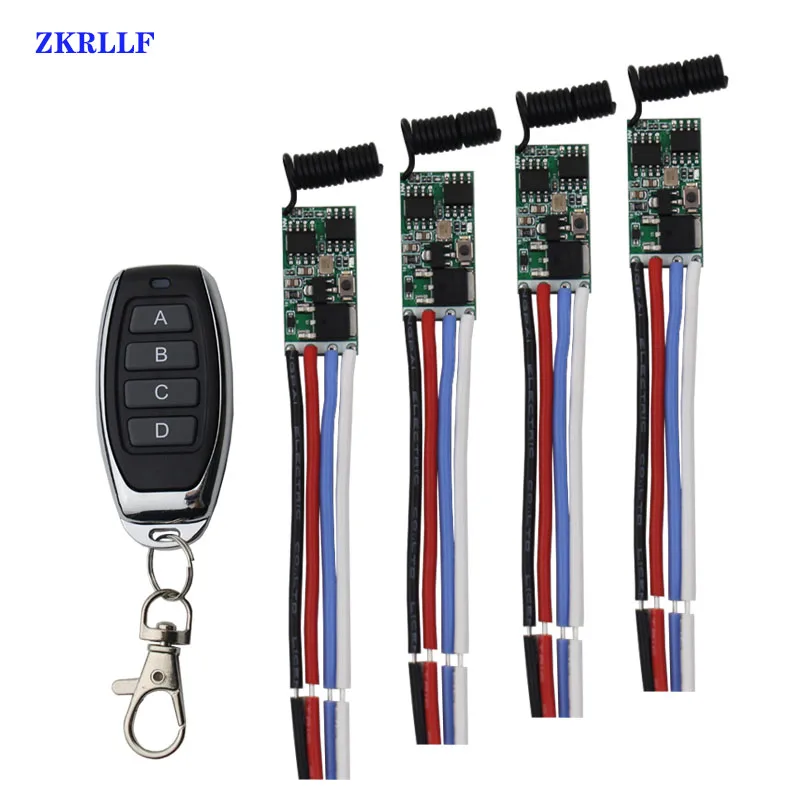 433mhz DC 3.6V 5V 12V 24V 1CH LED Lamp Controller Micro Receiver Mini Relay Wireless RF Remote Control Switch Power  Transmitter-1