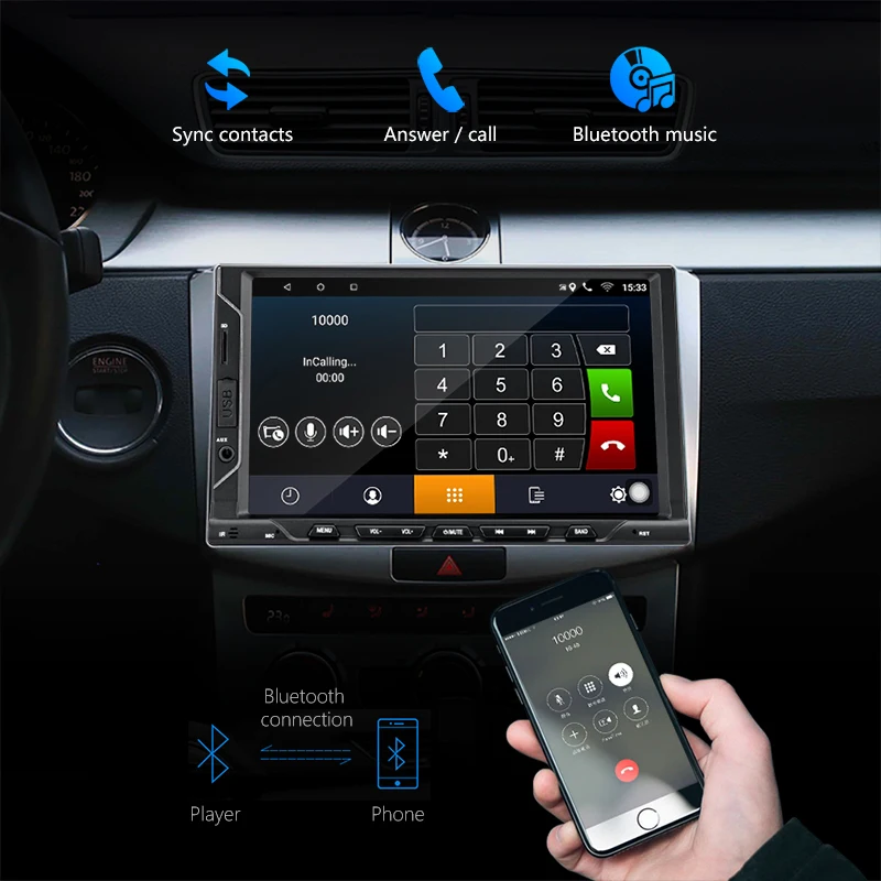 Excellent 7" 2 Din Car Radio Multimedia Video Player Stereophonic Sound 8 Core Chip Offline Map Mobile Phone Link AUX Reverse Image Camera 5