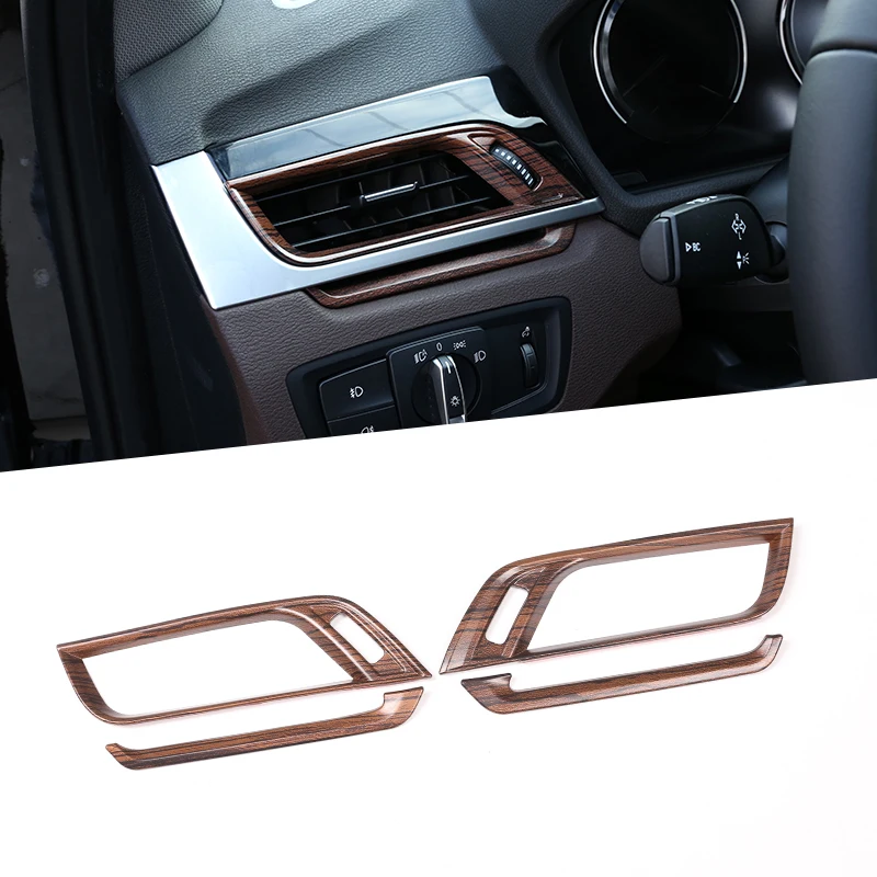 

4 Pcs For BMW X1 f48 2016-2019 For BMW X2 F47 2018 Car ABS Plastic Side Air-Conditioning Vent Cover Trim Pine Wood Grain