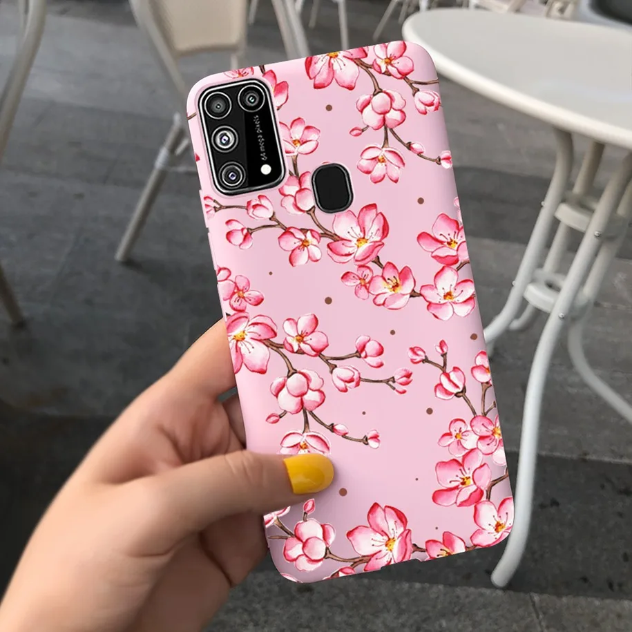 Silicone Shockproof Phone Case with Fresh Flower and Feather Design
