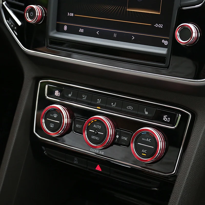 Carманго для Фольксваген T-ROC Авто Стайлинг A/C ПЕРЕКЛЮЧАТЕЛЬ мультимедиа ручка рамка накладка наклейка Чехлы аксессуары для интерьера