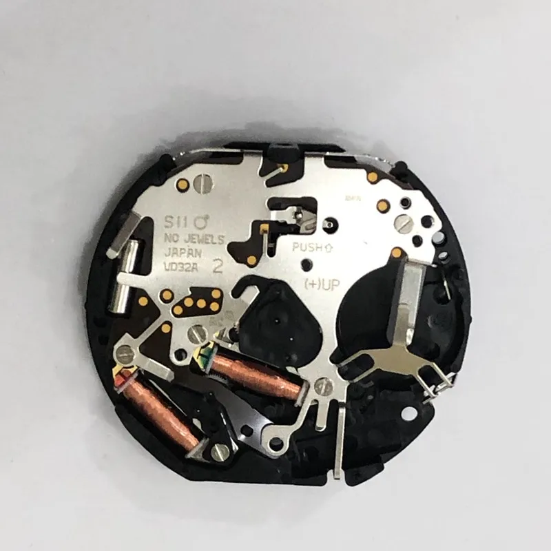 Аксессуары для перемещения часов, японский кварцевый механизм VD32 с тремя контактами, механизм с календарем без аккумулятора
