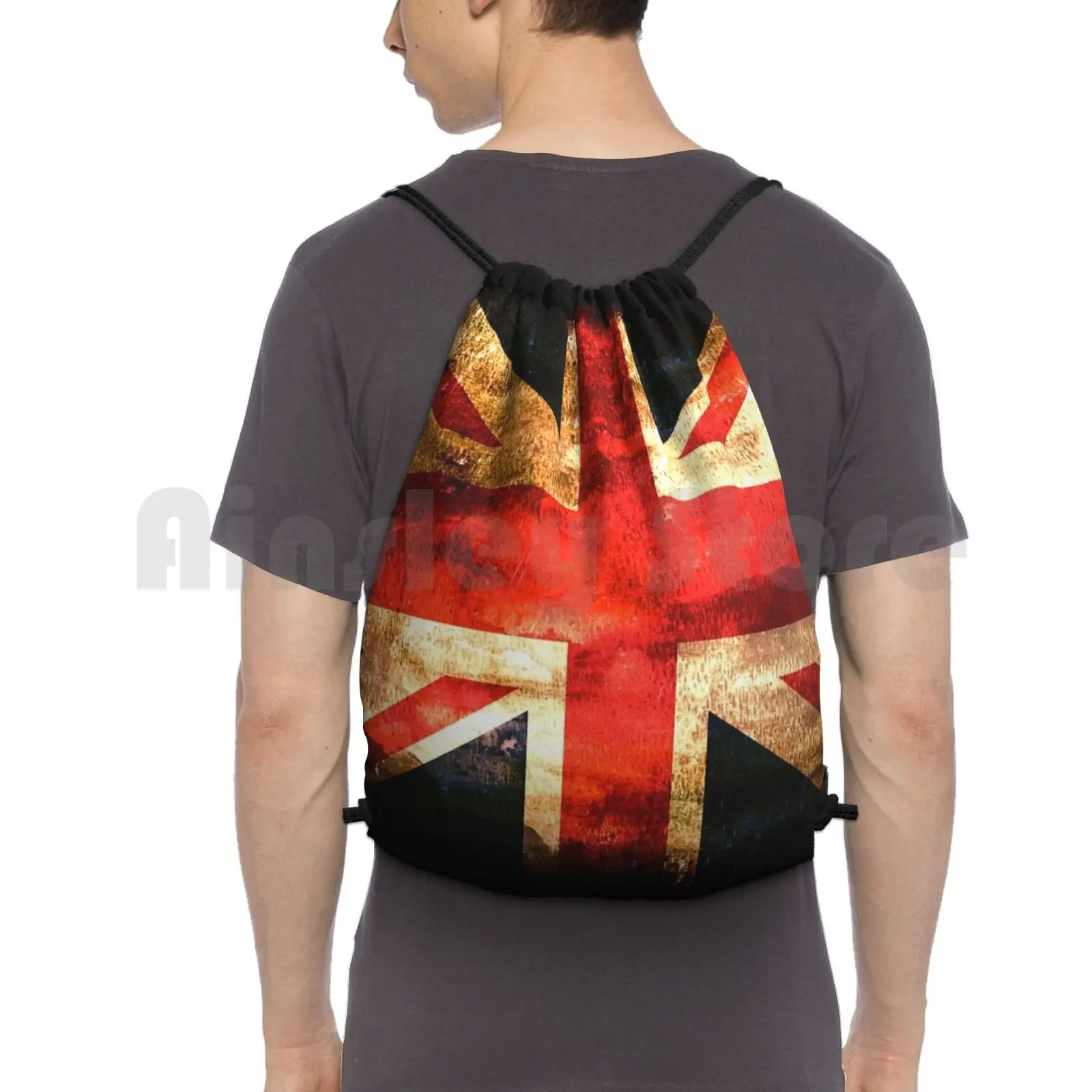 Union Jack. Bandiera Del Grunge. Zaino Borsa Con Coulisse Equitazione Arrampicata Borsa Da Palestra Union Pommies Country Home Little Englander Nation
