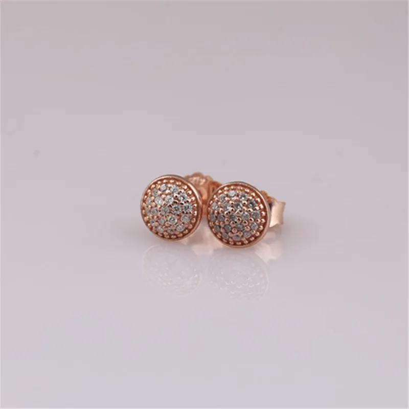 925 Sterling Silver Stud Earrings cz Rose gold Pavé Suitable for ladies birthday gifts | Украшения и аксессуары