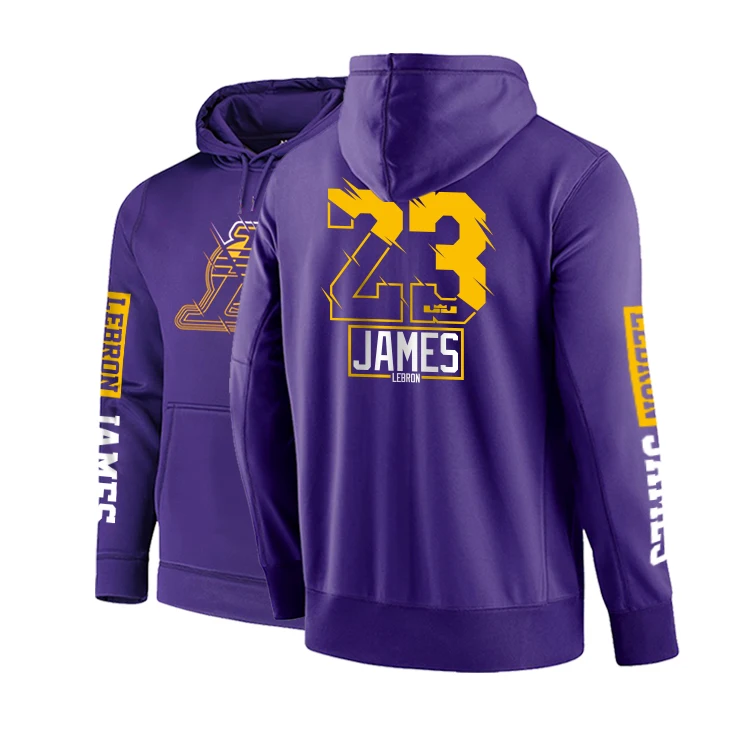 JAMES purple DPOY бренд дизайн bryant LBjames Западный Баскетбол Мужская Толстовка Толстовки Kawhi Doncic пуловеры Большие размеры свободные бархатные теплые - Цвет: JAMES purple