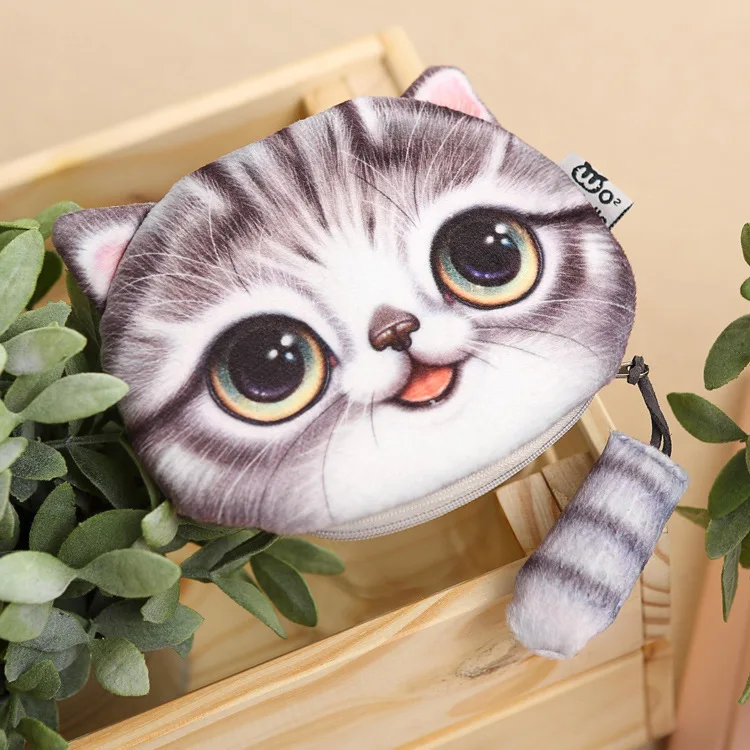 

New Style Cat Plush Mobile Phone Bag Tail Stereo Cat Purse