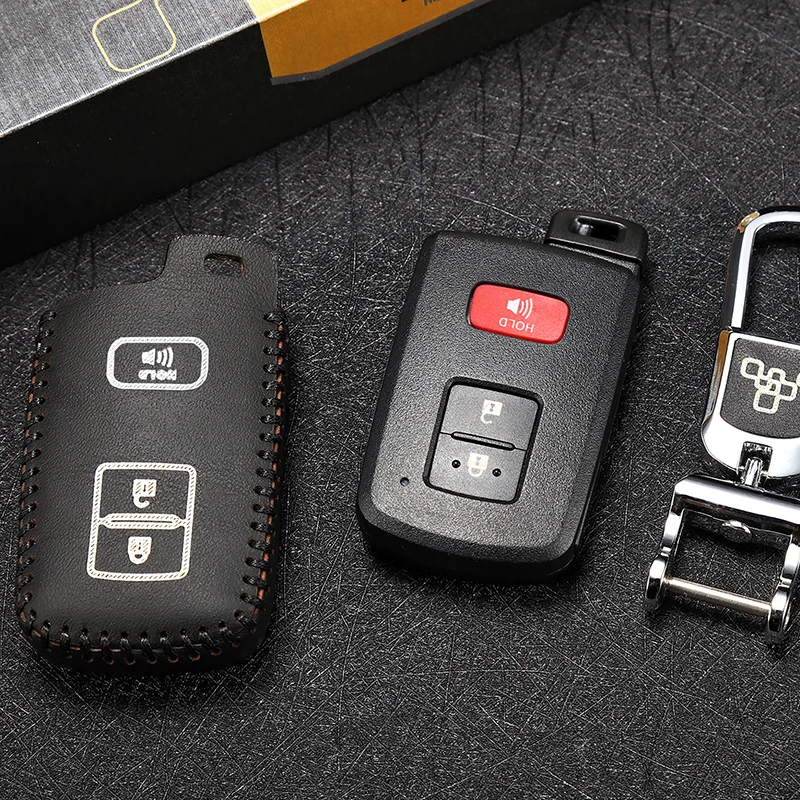 3 кнопки чехол для ключа автомобиля для toyota hilux camry prado FJ Cruiser LANDCRUISER highlander из натуральной кожи дистанционный брелок