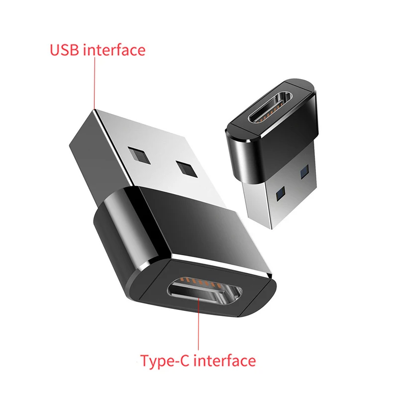 Мини-кабель USB(тип-a) папа-тип-c гнездовой разъем конвертер адаптер для huawei для Sumsung для всех смартфонов типа C - Цвет: Black