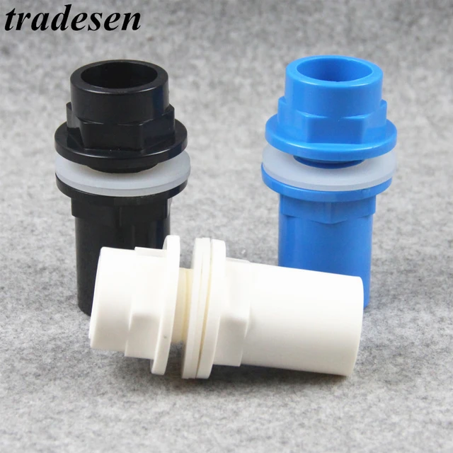 20~50mm Black/Blue/White Aquarium Connector PVC Waterproof Pipe Butt Fish  Tank Straight Fitting