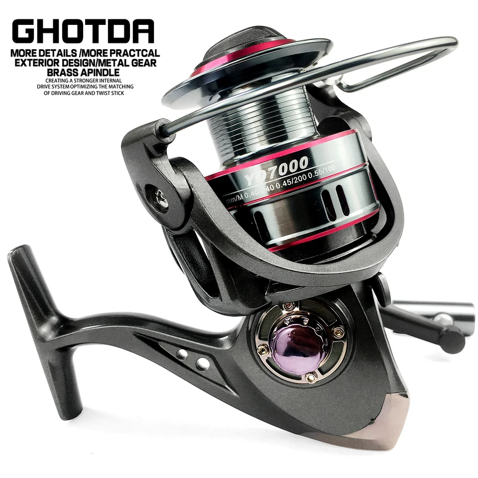 Spinning Fishing Reel DEUKIO 12BB - 5.2:1 Gear Ratio, 50lb Drag, Metal Spool (Freshwater & Saltwater) High Drag Fishing Reel Spinning Fishing Reel DEUKIO 12BB - 5.2:1 Gear Ratio, 50lb Drag, Metal Spool (Freshwater & Saltwater) High Drag Fishing Reel