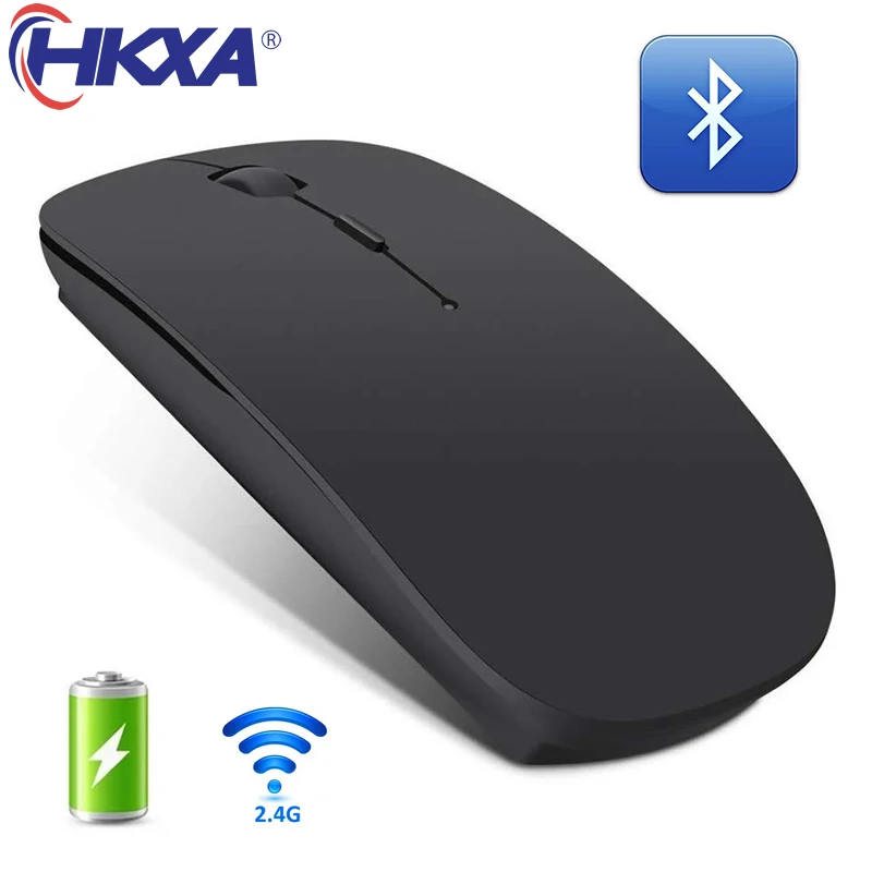 Беспроводная мышь, Bluetooth мышка для компьютера, бесшумная, аккумуляторная эргономичная мышь 2,4 ГГц, USB оптические мыши для ноутбука, ПК