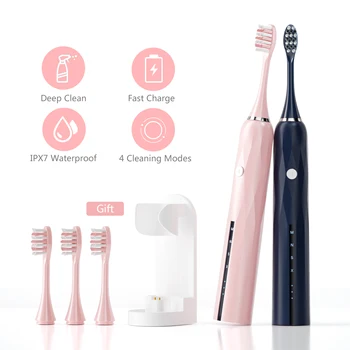 

Powerful Ultrasonic Sonic Electric Toothbrush New Design USB Rechargeable Tooth Brushes Waterproof Whitening Healthy Best Gift