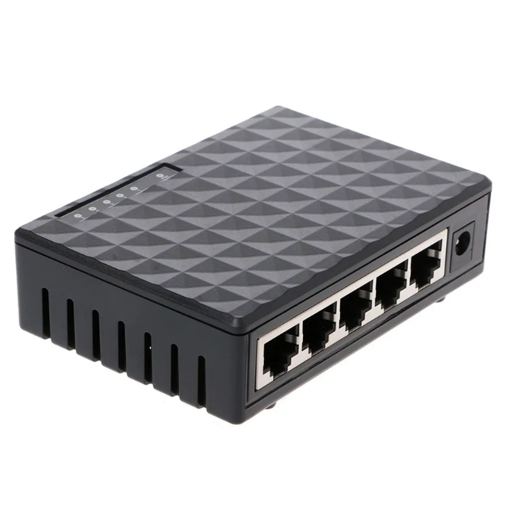 Новый RJ45 мини 5-портовый Быстрый Ethernet сетевой черный концентратор переключателя