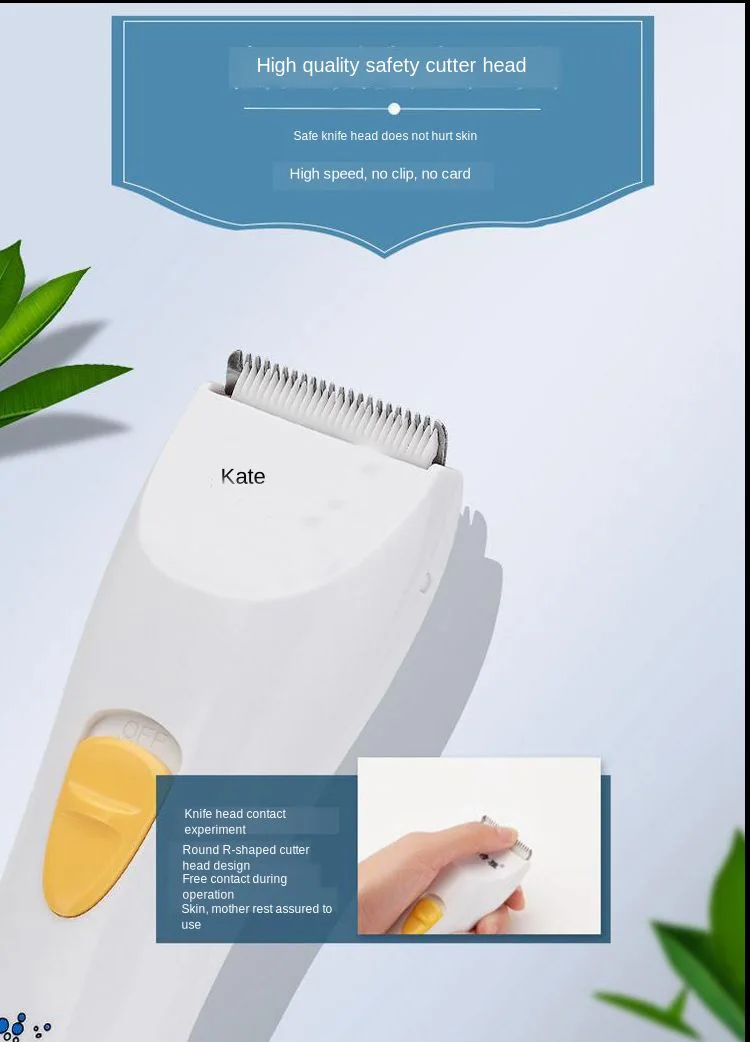 Manufacturer sells water-wash rechargeable silent electric push-shear household baby hairdresser, children's shaving power pushe