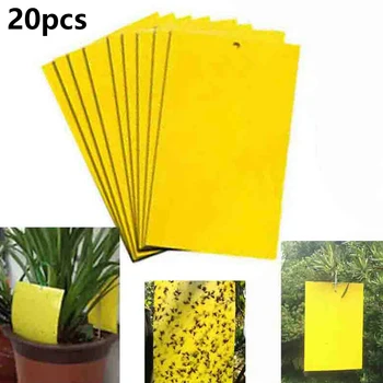 

20Pcs Dual-Sided Sticky Fly Paper Yellow Traps Insect Glue Catche 20*25CM Sticky Fly Papers Brand New