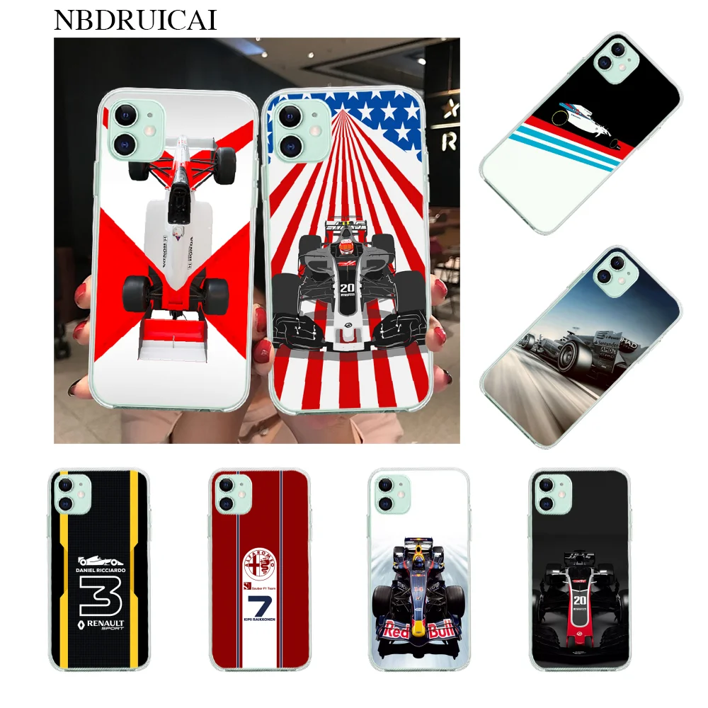 NBDRUICAI Формула 1 Автомобили ТПУ черный чехол для телефона Корпус iPhone 11 pro XS MAX 8 7 6 6S
