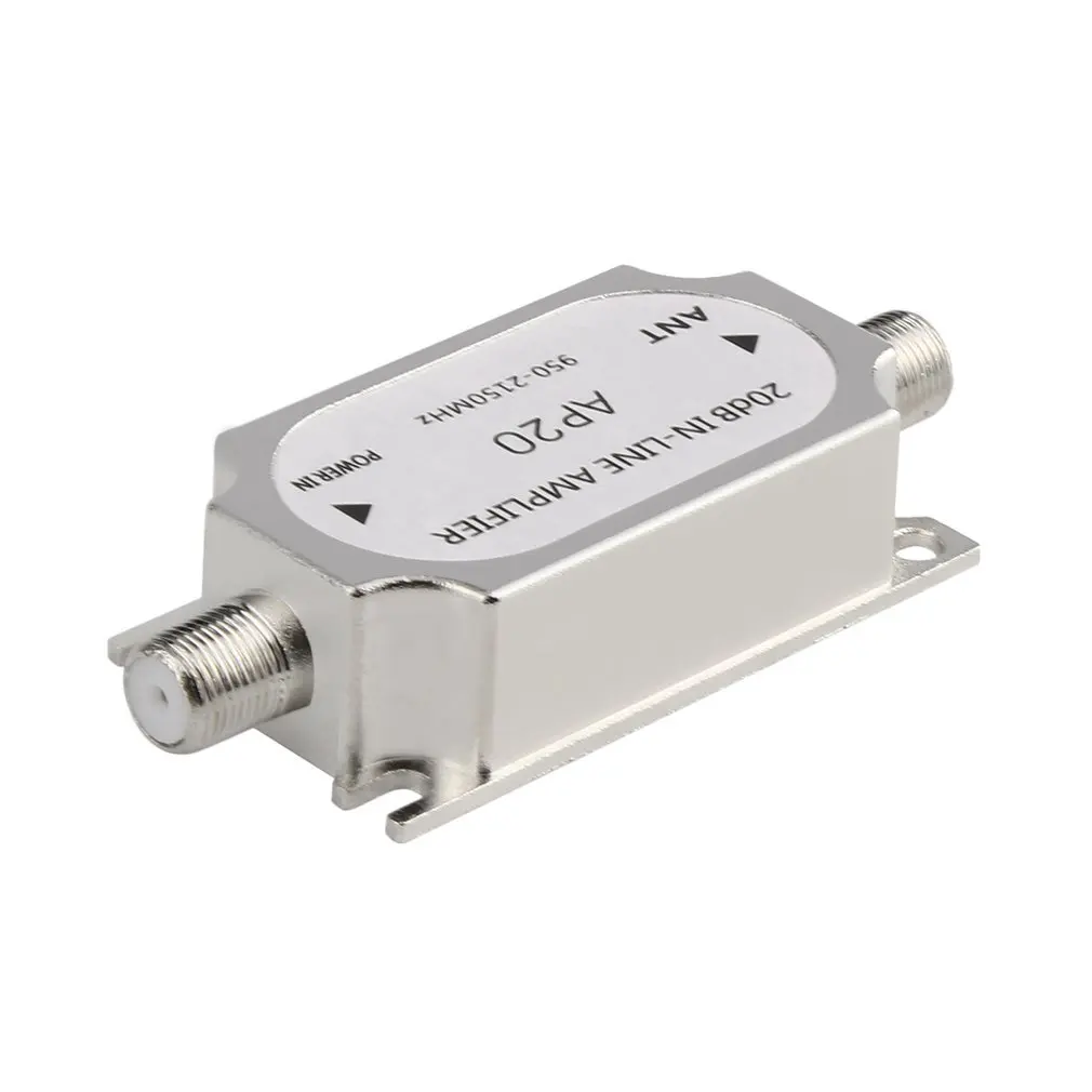 Satellite Signal Booster Satellite 20dB In-line Amplifier Booster 950-2150MHZ Signal Booster For Dish Network Antenna Cable Run Channel Strength