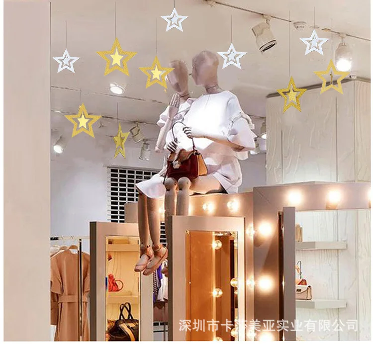 Creative Hollow out Five-pointed Star Bracelet Charm Party Accessories Christmas New Year Birthday Wedding Holiday Scene Decorat