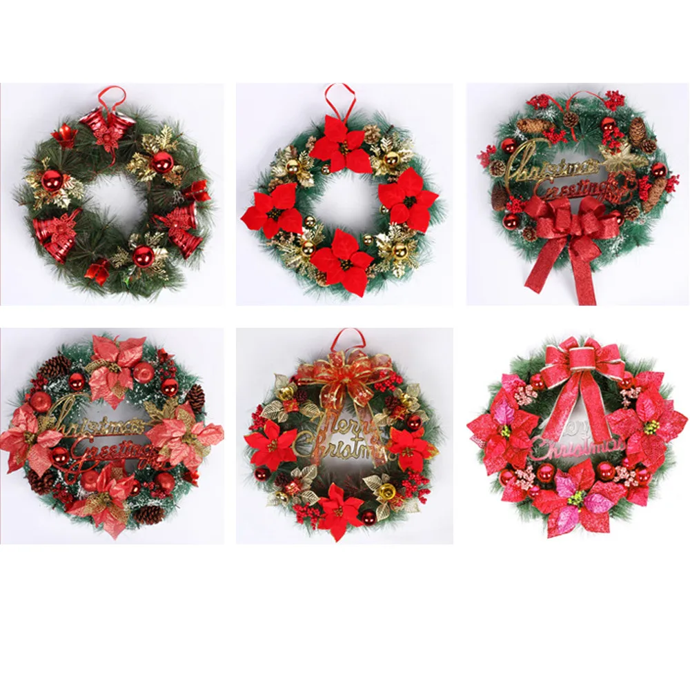 

1PC Christmas Party Leaf Fall Door Wreath Door Wall Ornament Thanksgiving Day Decor L*5