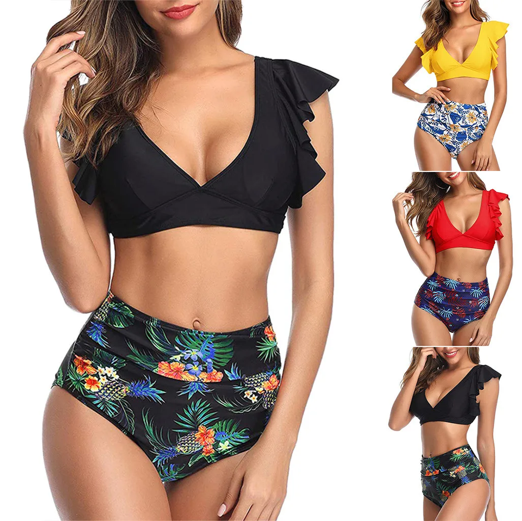 WOMAIL African Print Two-Pieces Underwear Set Sexy Geometric High Waist Vintage Lingerie Push-Up Padded Lenceria Mujer 20Jan06 | Женская