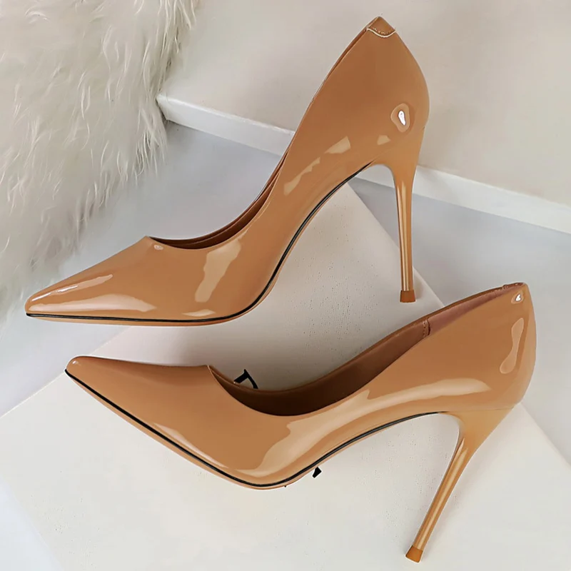 peach colour high heels