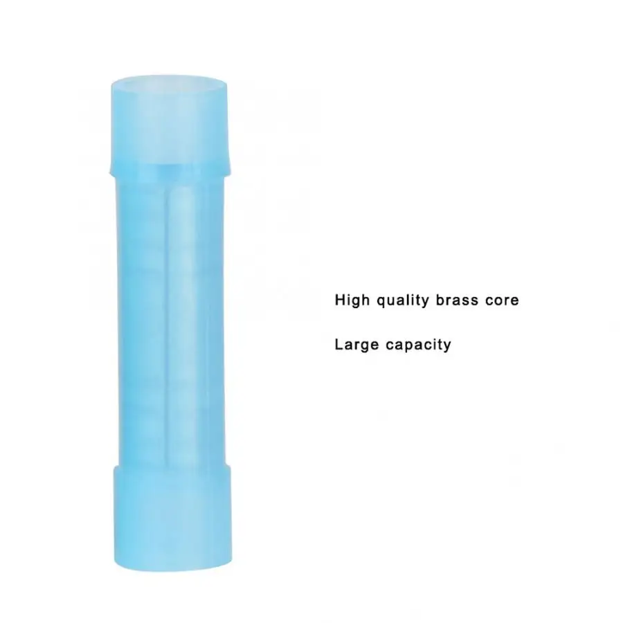 100pcs Blue Nylon Insulated Crimp Terminals Wire Connector Butt Crimping Terminal Set 16-14AWG