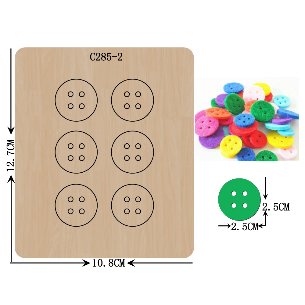 Новый войлок деревянные пуговицы для скрапбукинга режущие штампы совместимые с