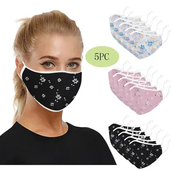 

Floral Print Mask For Adult Adjustable Safet Protect Washable Cotton Mask Mascarillas Reusable Facemask para mascarillas