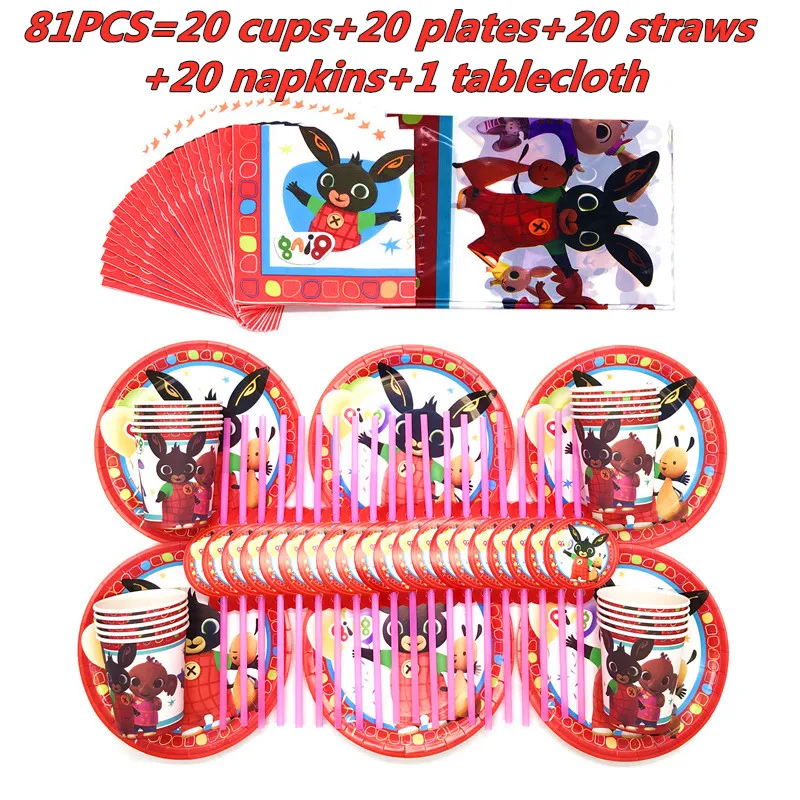 Детская одноразовая посуда Bing Rabbit из соломы | Дом и сад