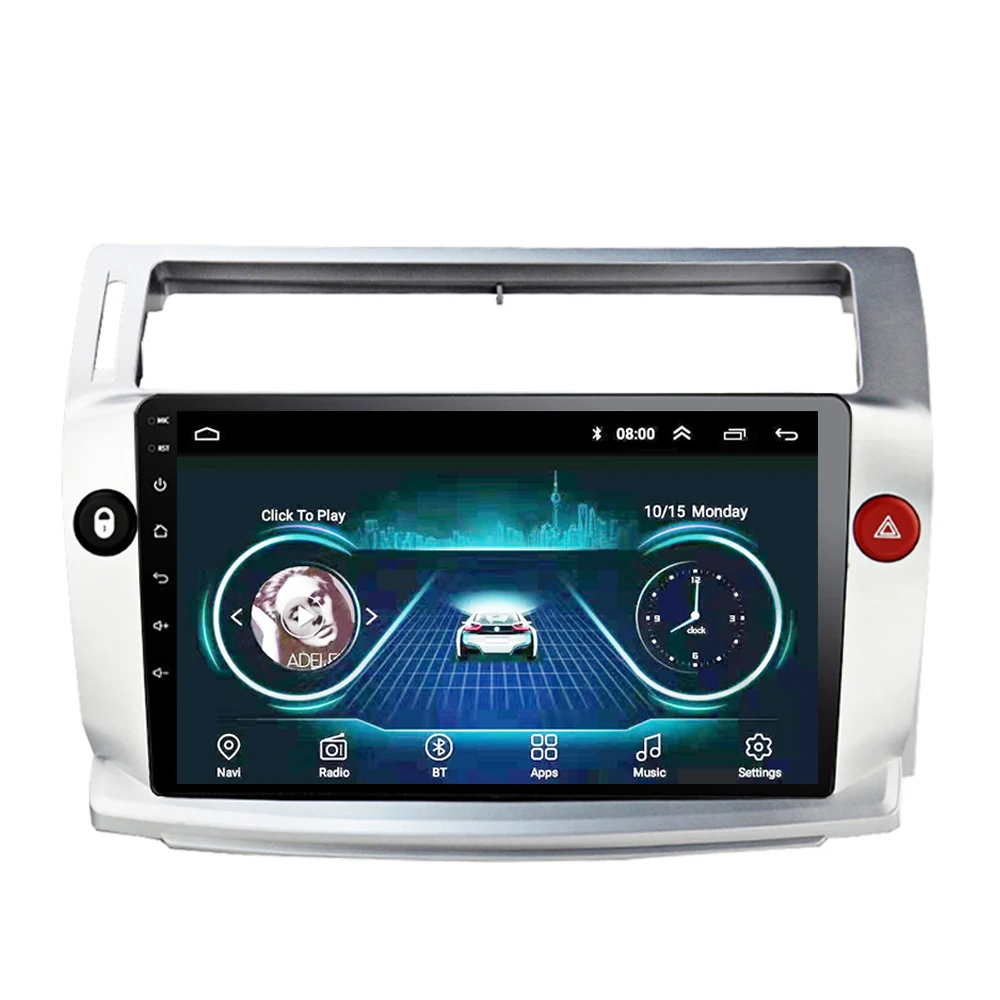 Автомобильный DVD для Citroen C4 C-Triomphe C-Quatre 2004-2009 мультимедийный плеер Android 8,1 " Поддержка iPhone Carplay SWC WiFi BT tv RDS - Цвет: 1G 16G WIFI
