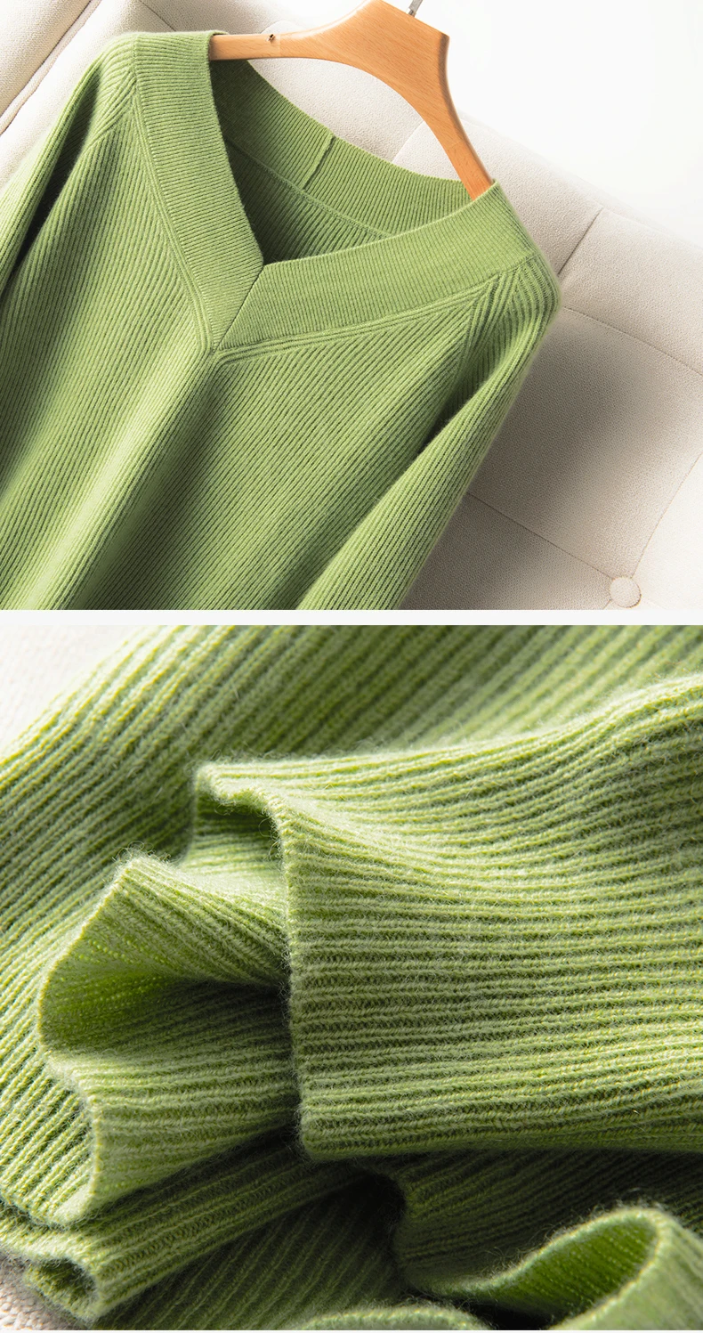 Большие свитера с v-образным вырезом женские кашемировые вязаные Джемперы горячая Распродажа мягкие высококачественные женские пуловеры стандартная одежда