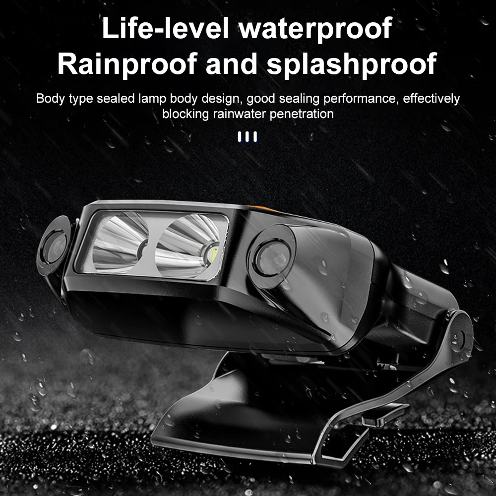 Mini Headlight Outdoor Clip Cap Light Smart Sensor Waterproof Cycling Night Fishing Flashlight Portable Head Lamp Lighting Tool,head flashlight,bike headlight