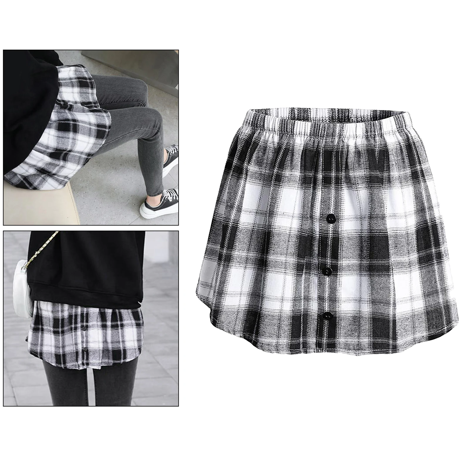 Detachable T-shirt Shirt Fake Top Hem, Adjustable False Layering, Decorative Underskirt Blouse Extension Lower Hem Accessories
