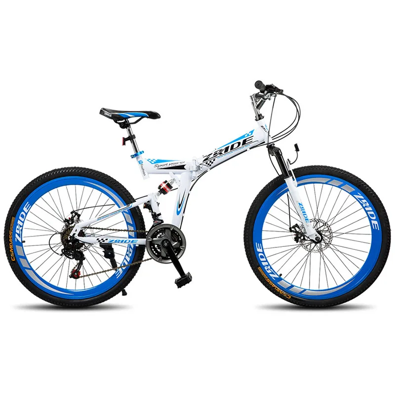 Mountain Bike 24 Inch 21/24/27/30 Speed Folding Mountain Bicycle Double Disc Brake 2019 New Suitable for Adults