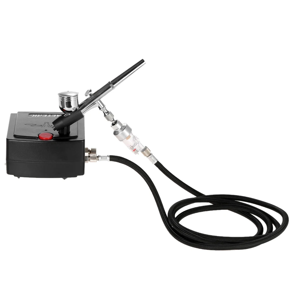 

Meterk 100-250V Professional Gravity Feed Dual Action Airbrush Air Compressor Kit Air Brush Nail Tool Set