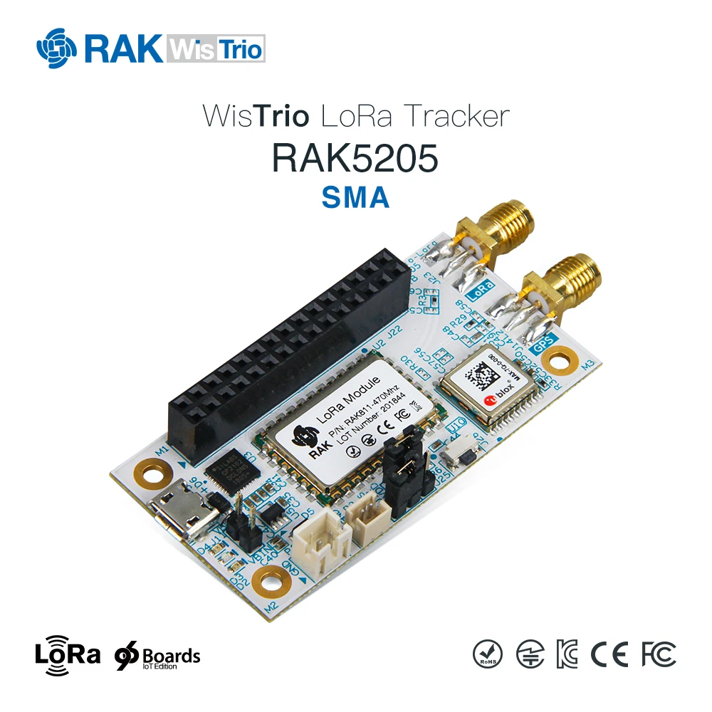 

WisTrio LoRa Tracker RAK5205 is built on SX1276 LoRaWAN modem with low power micro-controller STM32L1, integrated the GPS module