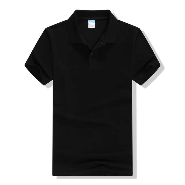 Летняя мужская трикотажная рубашка-поло с коротким рукавом, однотонная 2