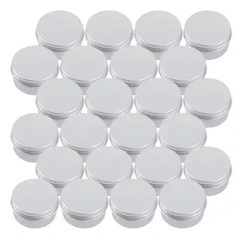 

30ml Silver Small Aluminum Round Lip Balm Storage Jar Containers with Screw Cap for Lip Balm, Cosmetic, Candles or Tea(Pack of 2