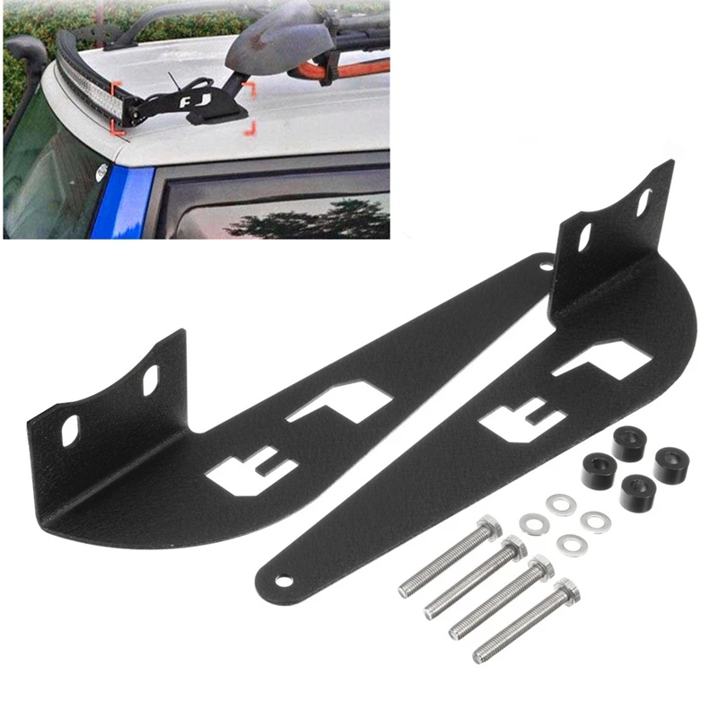 52 Inch Light Bar Roof Rack Top Mounts Windshield Curved Lamp