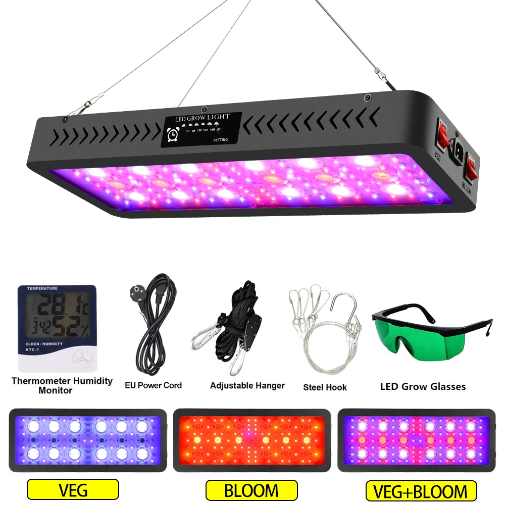 

COB LED grow light Full Spectrum 1200W 2400W 3600W Phytolamp Timing Grow Lamps for indoor plants seed flower Veg Bloom grow ten