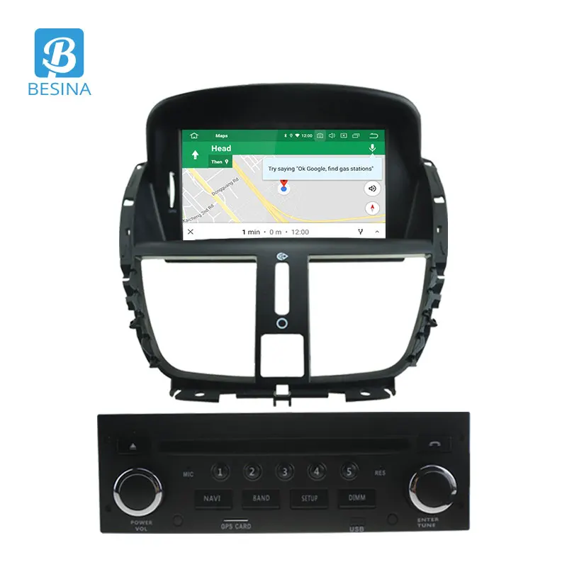 Автомагнитола Besina 1 Din Android 9,0 dvd-плеер для peugeot 207 207CC 2007 2008 2009 2010 2011 2012 2013 WiFi gps навигация Мультимедиа 4 Гб ram 64 rom