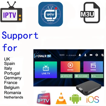 

1 Year Spain IPTV m3u Subscription for europe germany Portugal Dutch france PC Smart TV Android Phone TV Box